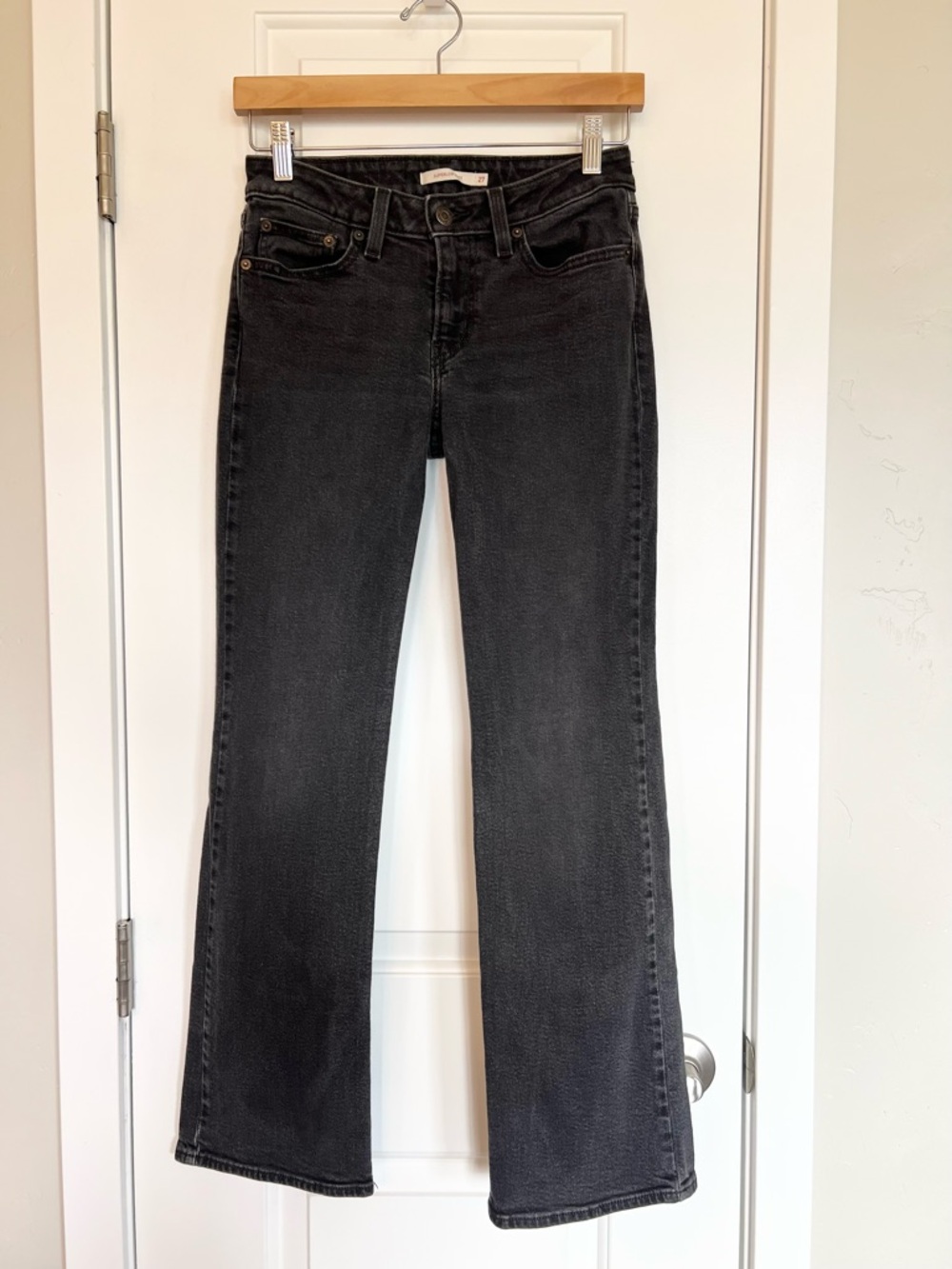 Levi’s Women’s Superlow Boot Jeans Size 27 Gray Bootcut jeans Flared Grunge - Picture 2 of 10